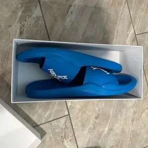 Cyan Kenzo Slides Kenzo Mens Blue Poolside Slides main image 4